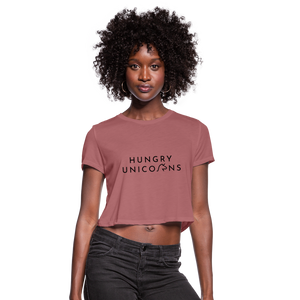 Hungry Unicorns Women's Cropped T-Shirt - mauve
