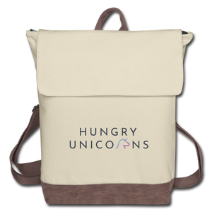 Hungry Unicorns Canvas Backpack - ivory/brown