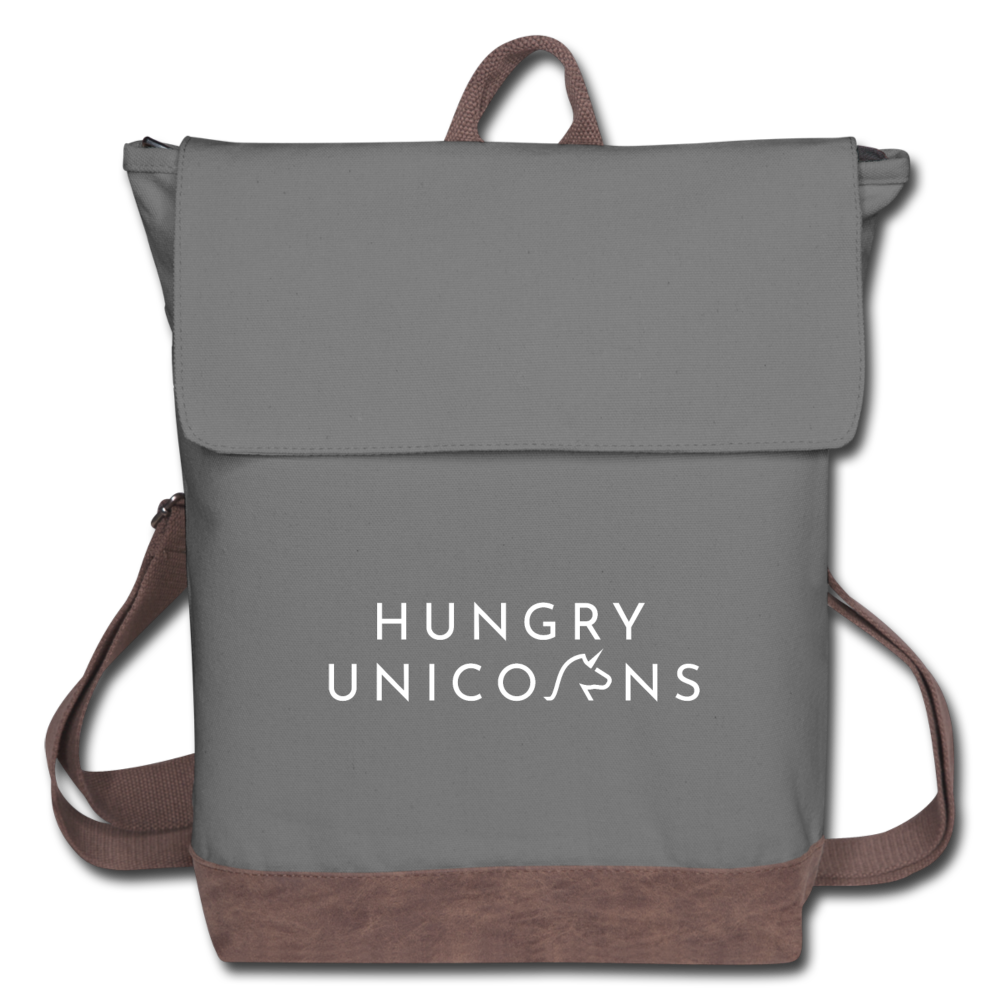 Hungry Unicorns Canvas Backpack - gray/brown