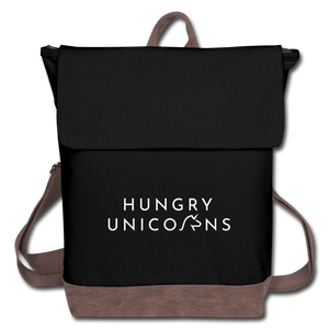 Hungry Unicorns Canvas Backpack - black/brown