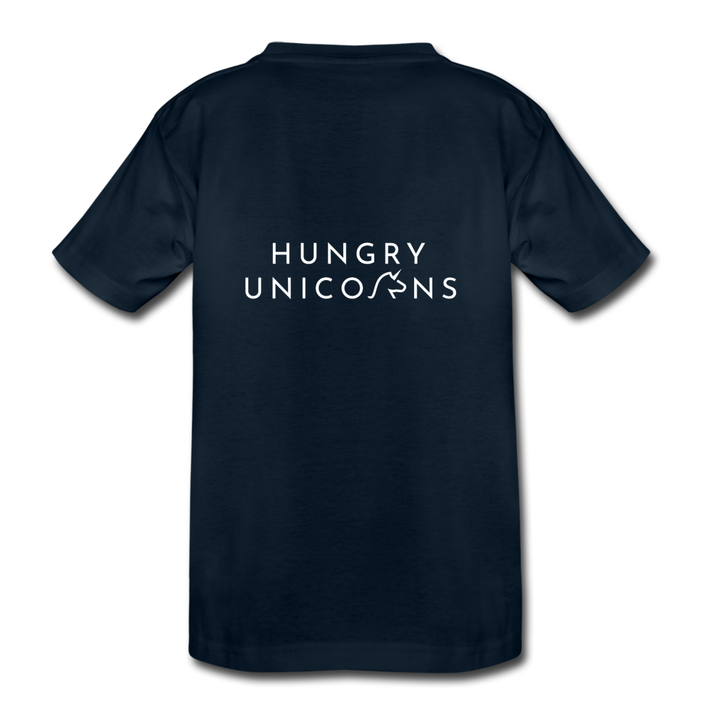 Hungry Unicorns Kid’s Premium Organic T-Shirt - deep navy