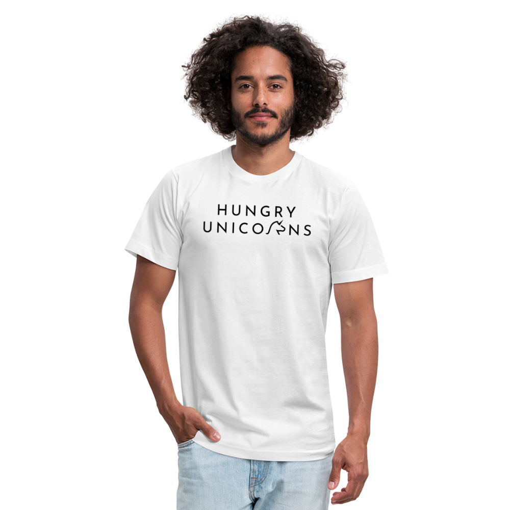 Hungry Unicorn Unisex Jersey T-Shirt - white
